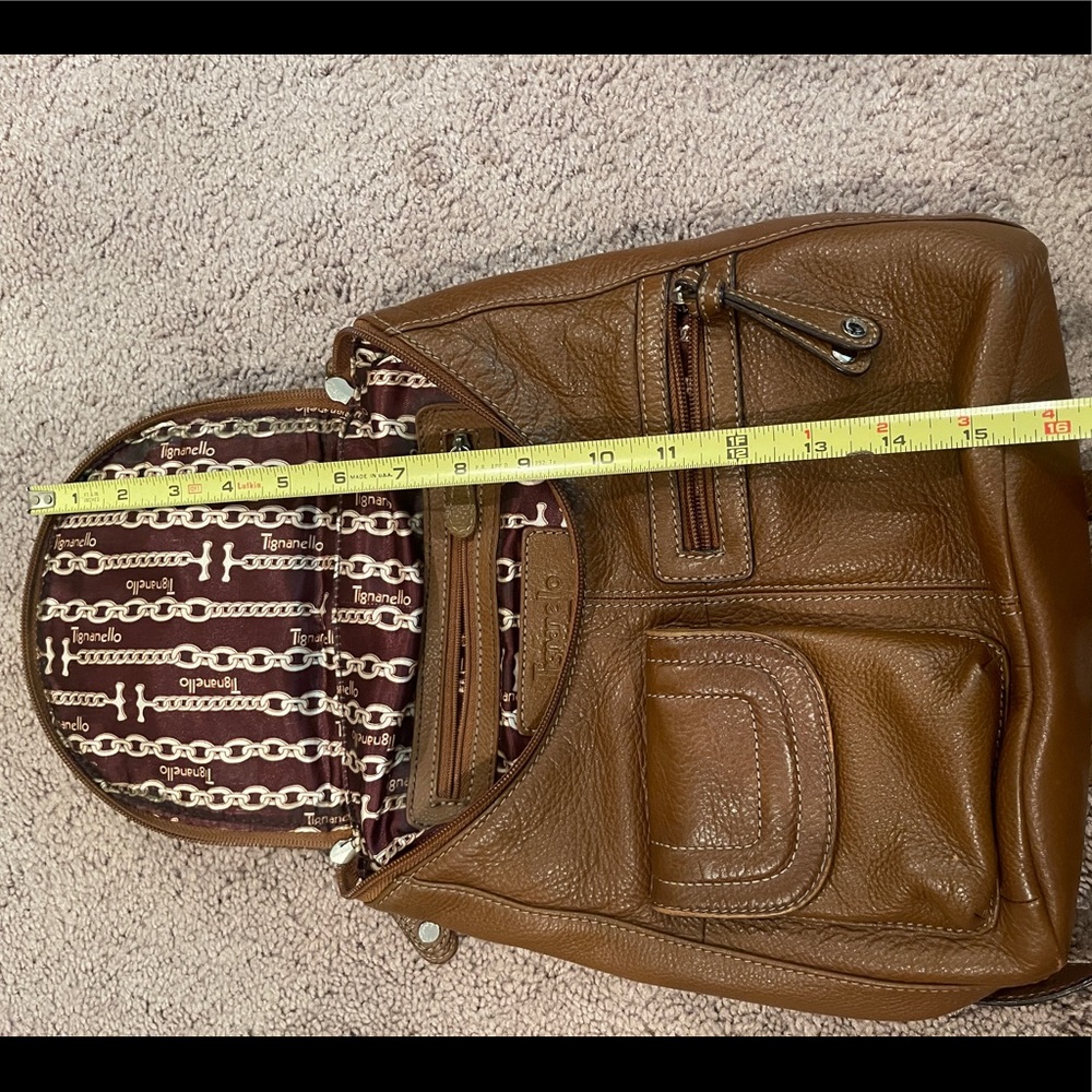 Tignanello backpack purse Brown soft leather